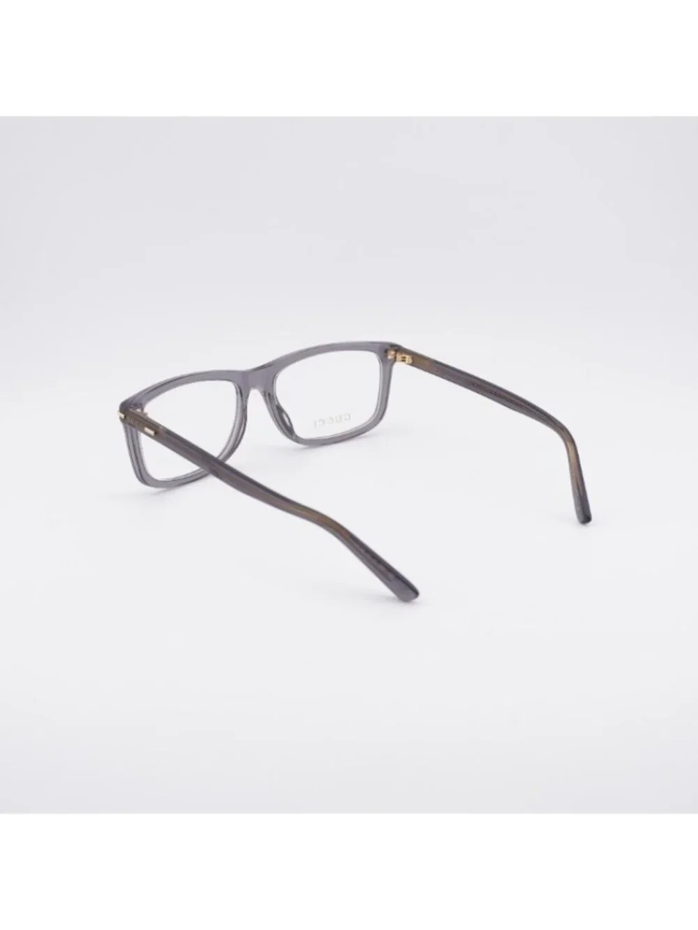 Gucci GG1447O 004 Eyeglasses Transparent Grey 57mm Rectangle Frame